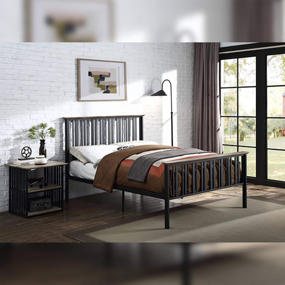 Acme Furniture Zudora Brown Metal Frame Twin Panel Bed BD01748F - The Home  Depot