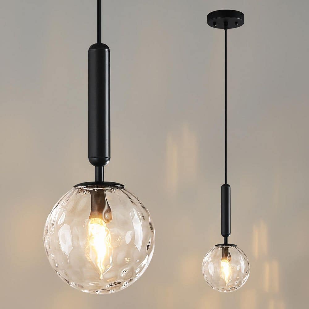 Home Lighting 40W 1-Light Mid Century Black Retro Pendant Light with Globe Clear Glass for Bedroom Entryway, 1 Pack price history on PriceWatchPro