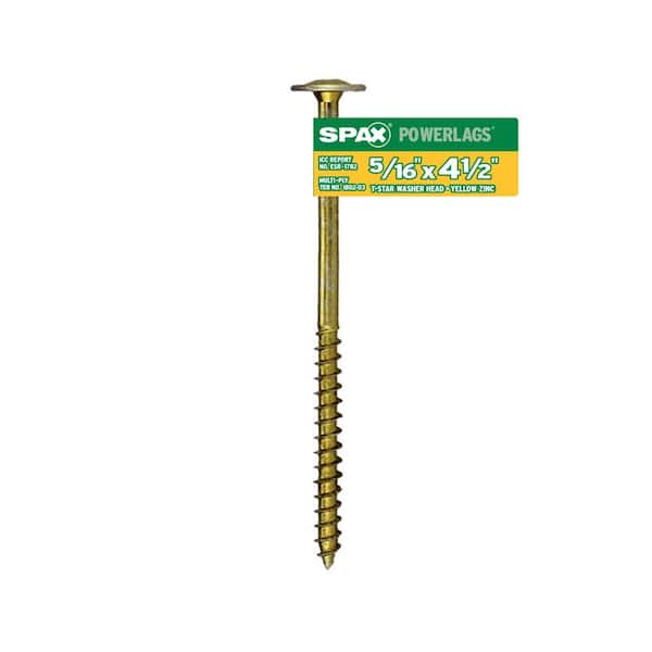 SPAX 5/16 in. x 4-1/2 in. Interior Washer Head Structural Wood Lag Screws  Powerlags Torx T-Star (1 EA)