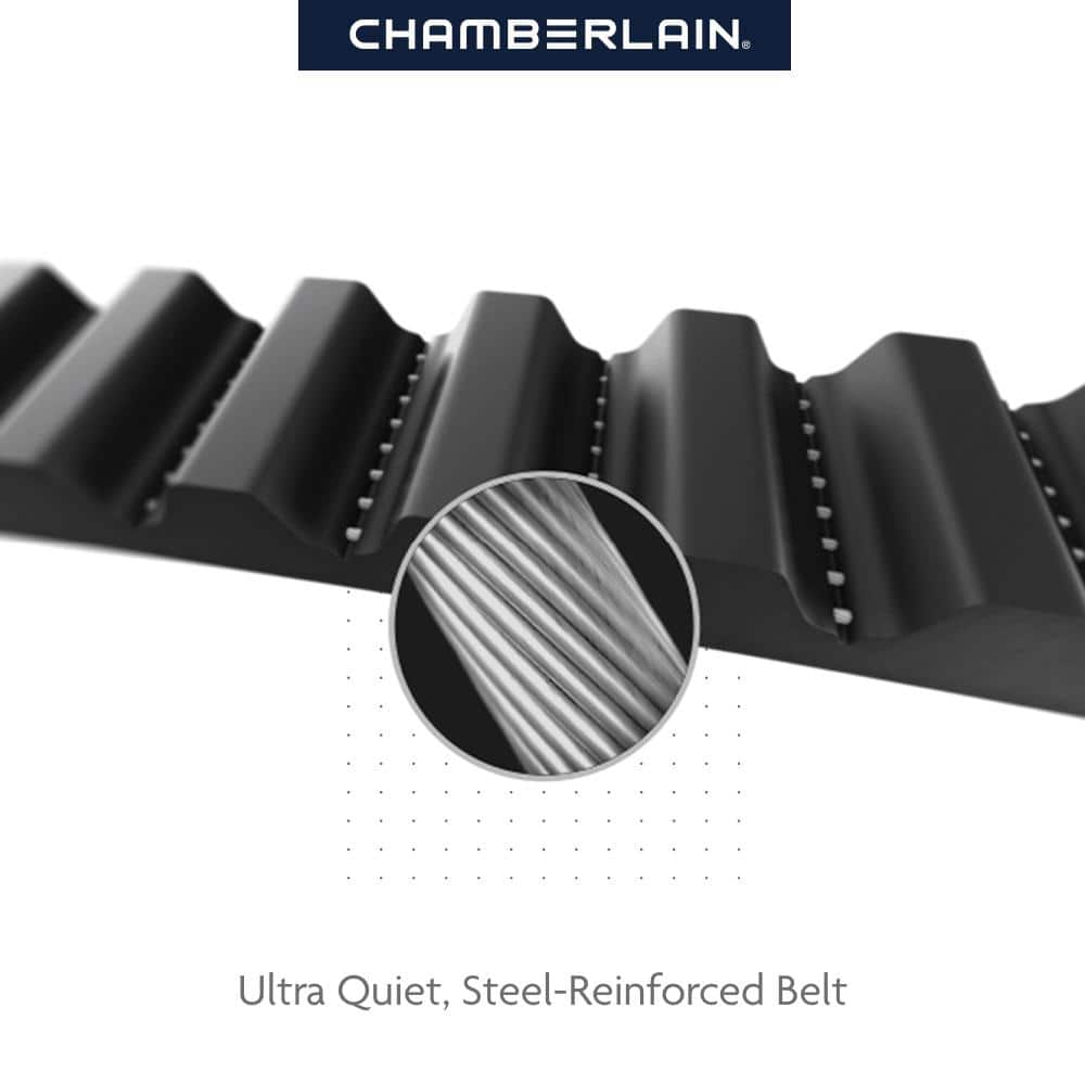 Chamberlain 3/4 HP Black and White Belt Drive Smart Garage Door Opener