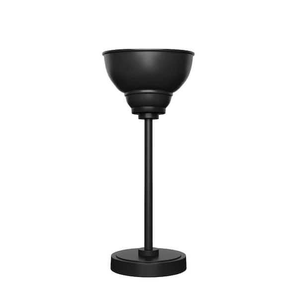Unbranded Quincy 16 in. Matte Black Accent Lamp with Black Metal Shade