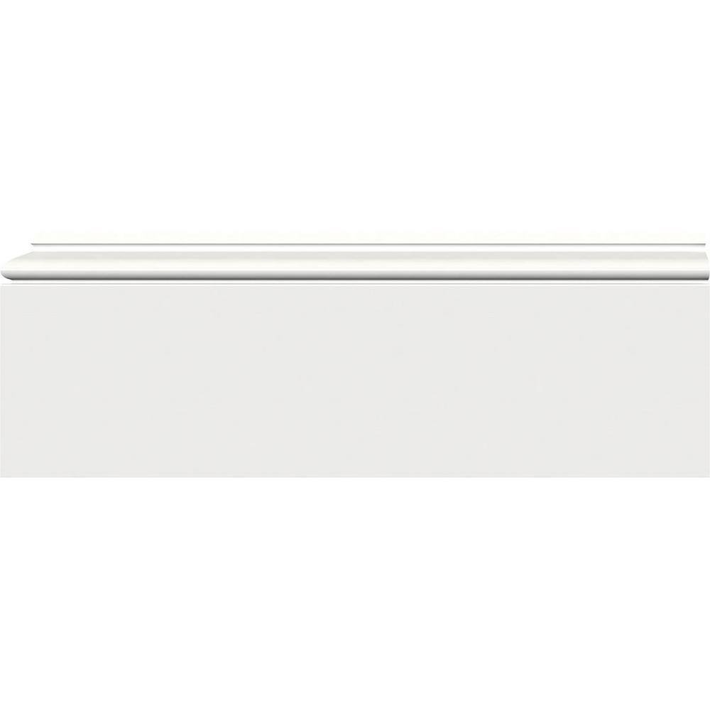 96 in. White PVC Baseboard Moulding