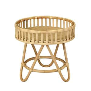 Deer Island 22 in. Natural Round Wood Accent Table