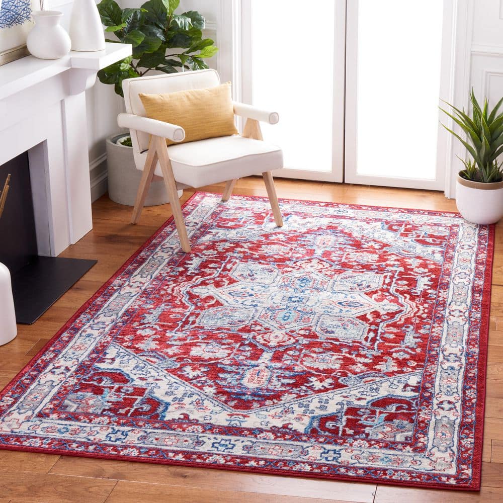 Brentwood 3 ft. x 5 ft. Red/Ivory Border Medallion Area Rug price history on PriceWatchPro