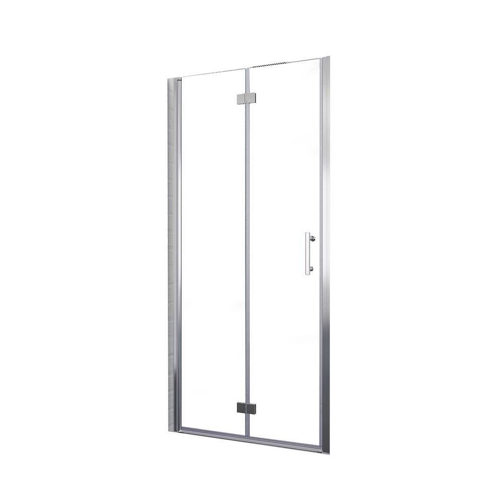 ANGELES HOME 36 in. W x 72 in. H Frameless BiFold Shower Door in