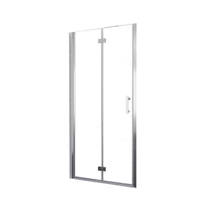 36 in. W x 72 in. H Frameless Bi-Fold Shower Door in Chrome Finish with Clear Glass
