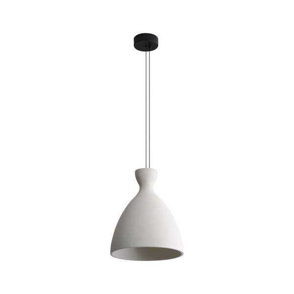 Golden Lighting - Aethera 15-Watt 1 Light White Sandstone Cement Integrated LED Pendant Light with White Sandstone Cement Shade
