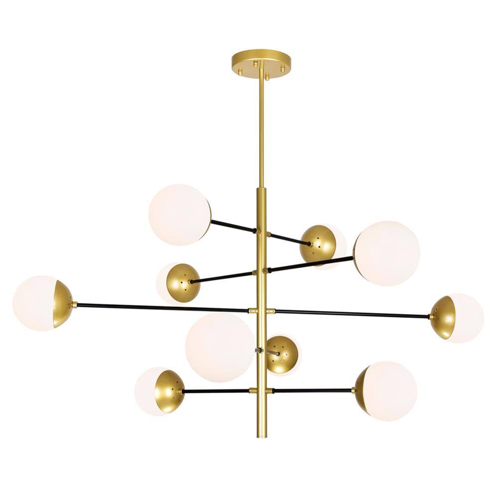 Medallion Gold Sputnik-Inspired 10-Light Metal Chandelier