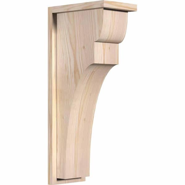 Ekena Millwork 7-1/2 in. x 12 in. x 28 in. Yorktown Smooth Douglas Fir Corbel with Backplate