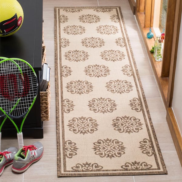 Linden Cream/Beige 2 ft. x 8 ft. Border Multi-Florals Runner Rug