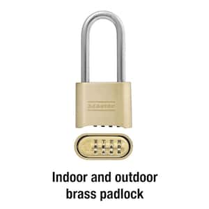 2 in. W (51 mm) Resettable Brass Combination Padlock with 2-1/4 in. (57 mm) Shackle