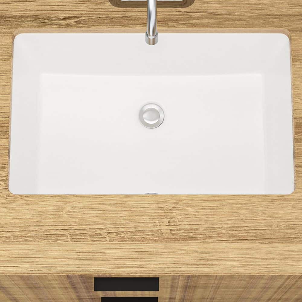 21 in. x 13 in. Undermount Rectangular Bathroom Sink with Overflow in White Ceramic price history on PriceWatchPro