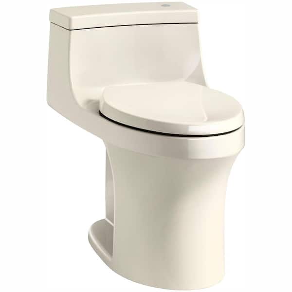 KOHLER San Souci Touchless Comfort Height 1-Piece 1.28 GPF Single Flush Elongated Toilet with AquaPiston Flush in Almond