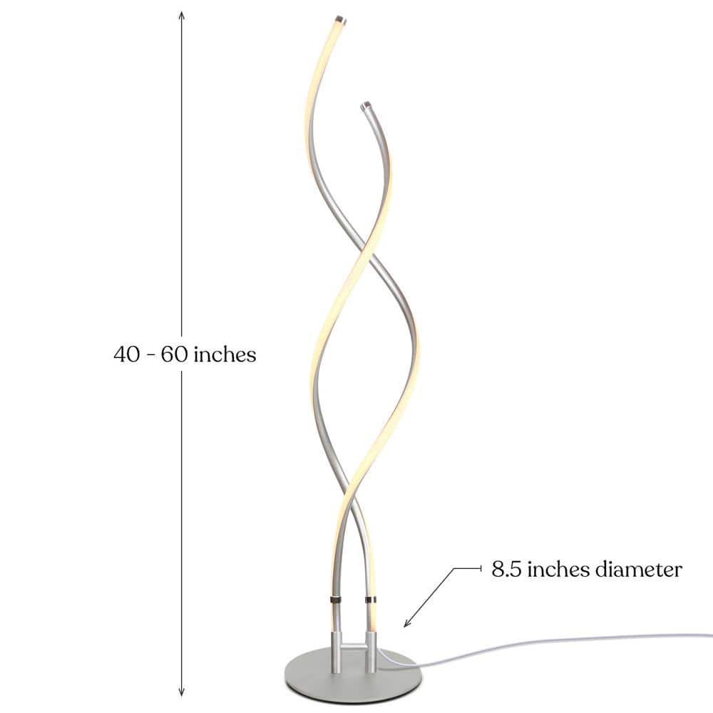 Embrace 60" Matte Nickel Industrial LED Floor Lamp