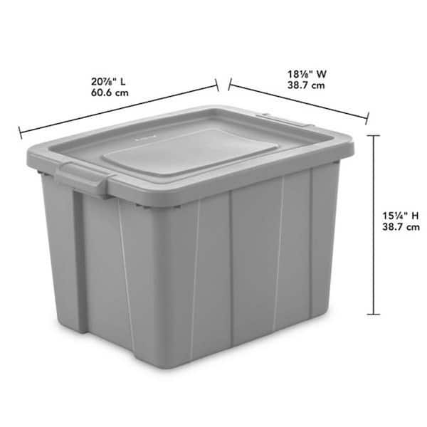 Sterilite Tuff1 18 Gallon Plastic Storage Tote Container Bin with Lid (6 Pack)