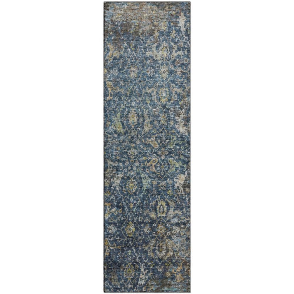 Mayfield Premium Machine Washable Abstract AMF2359 Navy 2 ft. x 7 ft. Runner Rug price history on PriceWatchPro