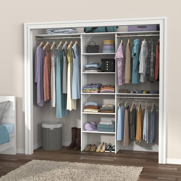 ClosetMaid Style+ 73.1 in W - 121.1 in W White Basic Wood