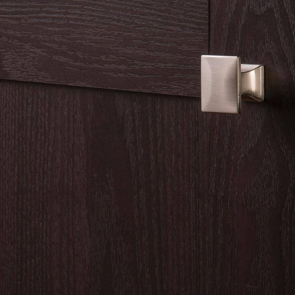 Satin Nickel Square Modern Cabinet Knob with Mounting Hardware