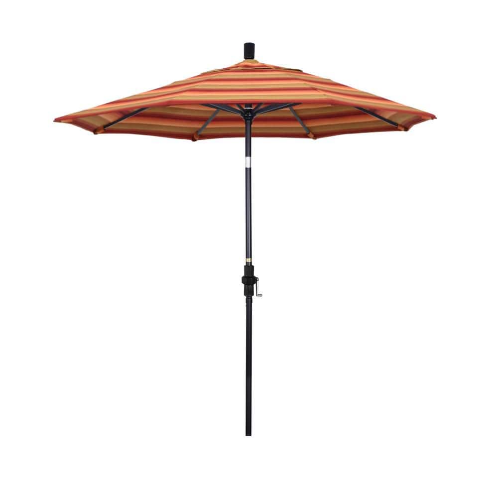 7.5 ft. Black Aluminum Market Patio Umbrella with Collar Tilt Crank Lift in Astoria Sunset Sunbrella price history on PriceWatchPro