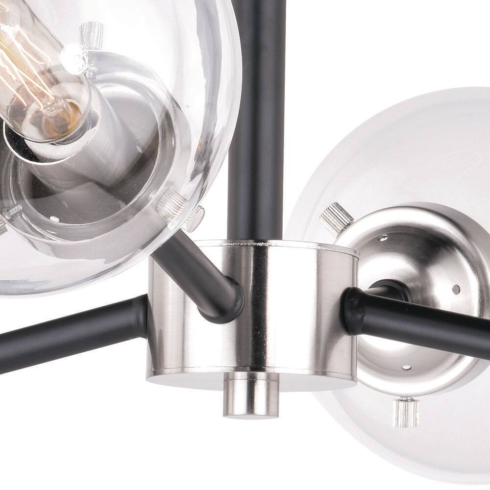 Orbit Satin Nickel and Bronze 4-Light Semi Flush Mount