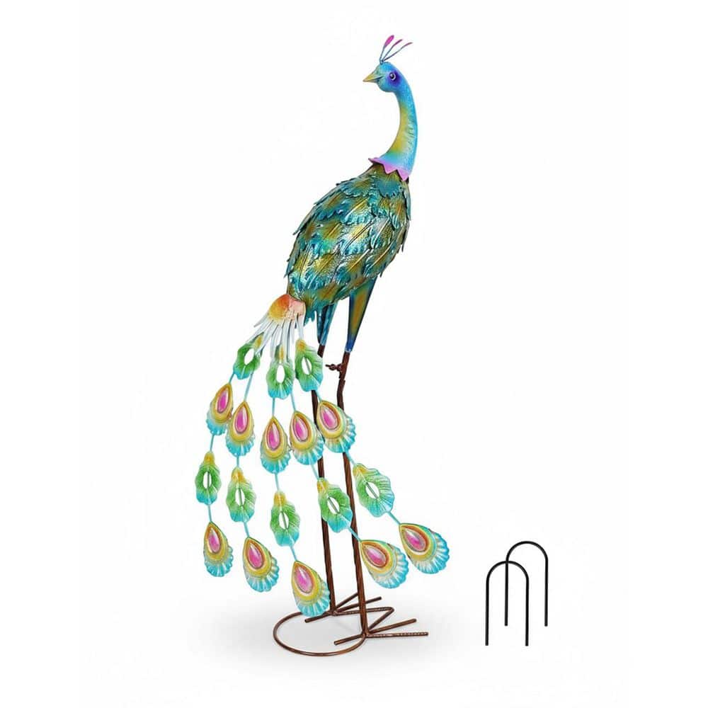 "34"" Large Metal Standing Peacock Statue - Garden/Patio/Backyard Decor" price history on PriceWatchPro