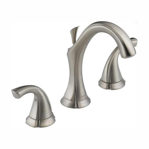 Delta Addison 8 in. Widespread 2-Handle Bathroom Faucet with Metal Drain Assembly in Stainless