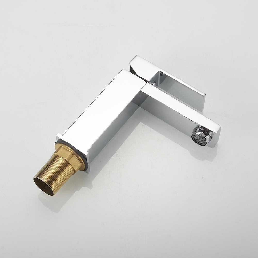 Polished Chrome Single-Handle Low-Arc Bathroom Faucet