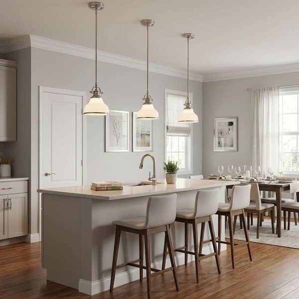 TINY L,✨特典付電磁波防止本物CMCペンダントUSA版1本値引 Quoizel Grant 1-Light Brushed Nickel Mini Pendant GRT1508BN - The