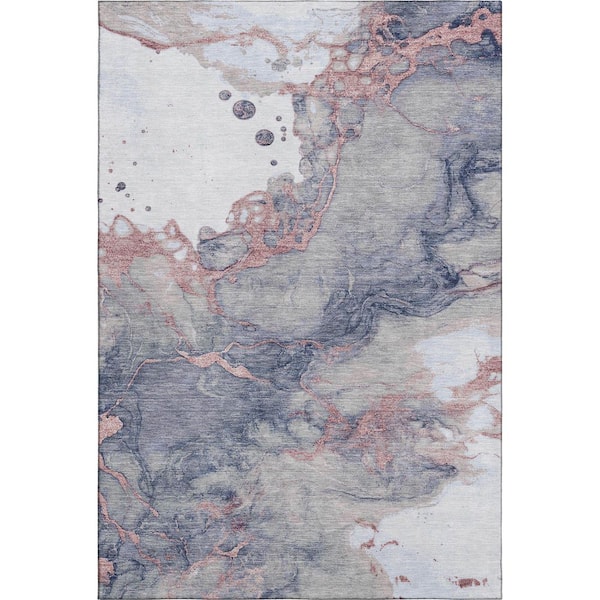 Mayfield Premium Machine Washable Abstract AMF2110 Blush 10 ft. x 14 ft. Area Rug