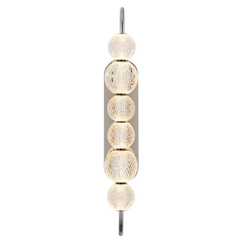 Marni Polished Nickel 6-Light Dimmable Vanity Light