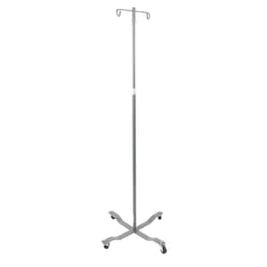 Economy Top Removable IV Pole in Silver Vein with 2 Hook