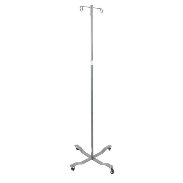 Drive Medical Economy Top Removable IV Pole in Silver Vein with 2 Hook