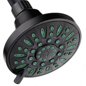 Antimicrobial 6-Spray Patterns 4 in. Single Wall Mount Fixed Showerhead in Oil Rubbed Bronze