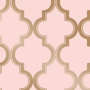 Marrakesh Pink and Gold Peel and Stick Wallpaper Sample