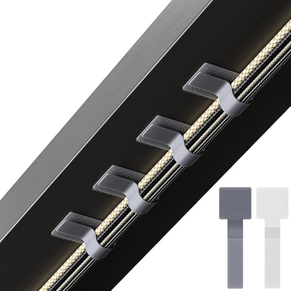 Self Adhesive Hook and Loop Cable Ties Straps Sticky-Back Cord Organizer Clips Household Office Essentials 40-Piece