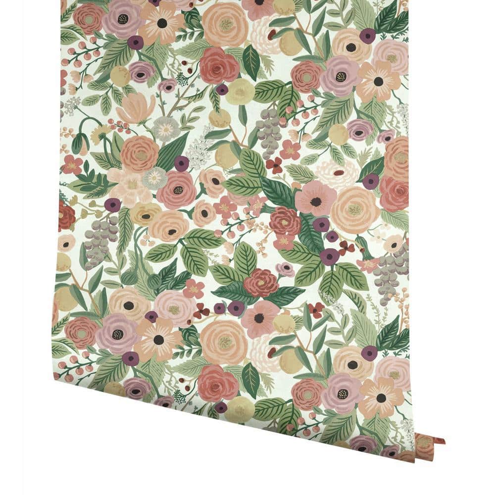 Floral Garden Party Self-Adhesive Peel and Stick Wallpaper Roll