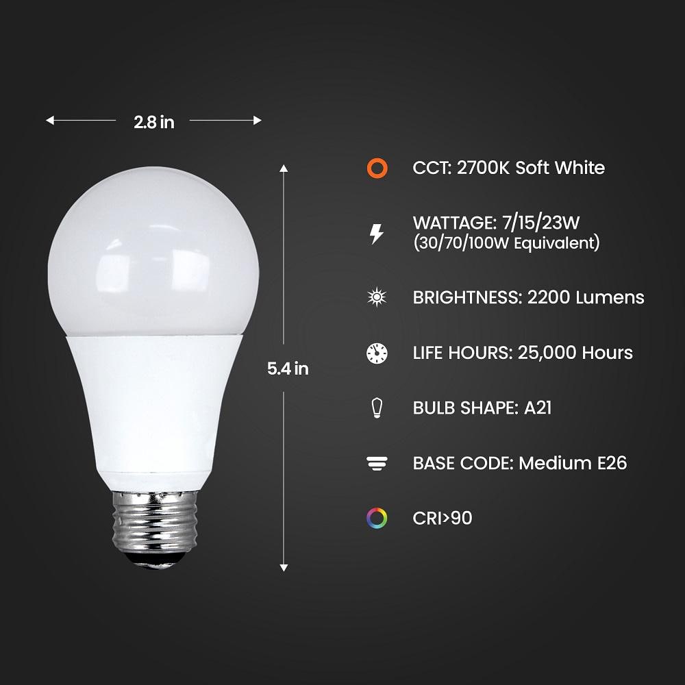 Feit Soft White Frosted 3-Way LED Bulb for Commercial Use