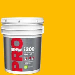 5 gal. #340B-7 Empire Yellow Dead Flat Interior Paint