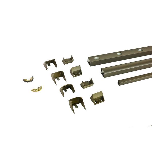 Unbranded Tuscany C10 36 in. H x 72 in. W Bronze Fine Texture Aluminum HR Stair Railing Kit with Mounts and Balusters