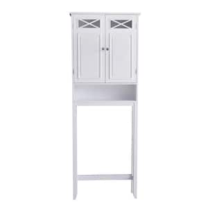 Dawson 25 in. W x 68 in. H x 8 in. D Wooden White Over-the-Toilet Storage Space Saver in White