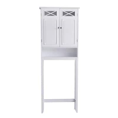 Glacier Bay Shaker 26.7 in. W x 68 in. H x 10.1 in. D White Over The Toilet  Storage with Adjustable Shelves & Doors 5323WWHD - The Home Depot