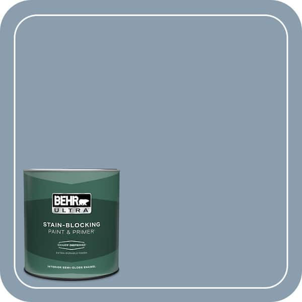 BEHR ULTRA 1 qt. #BNC-08 Sonata Blue Extra Durable Semi-Gloss Enamel Interior Paint & Primer