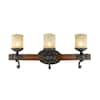 Golden Lighting Madera 3-Light Black Iron With Toscano Glass Bath ...