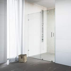 Ryland 62 to 64 in. W x 73 in. H Track Sliding Frameless Shower Door in Chrome with 3/8 in. (10mm) Clear Glass