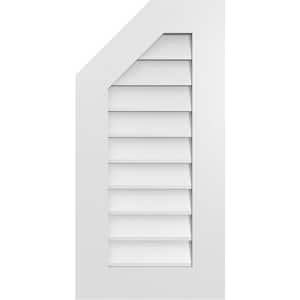 16 in. x 32 in. Octagonal Surface Mount PVC Gable Vent: Decorative with Standard Frame