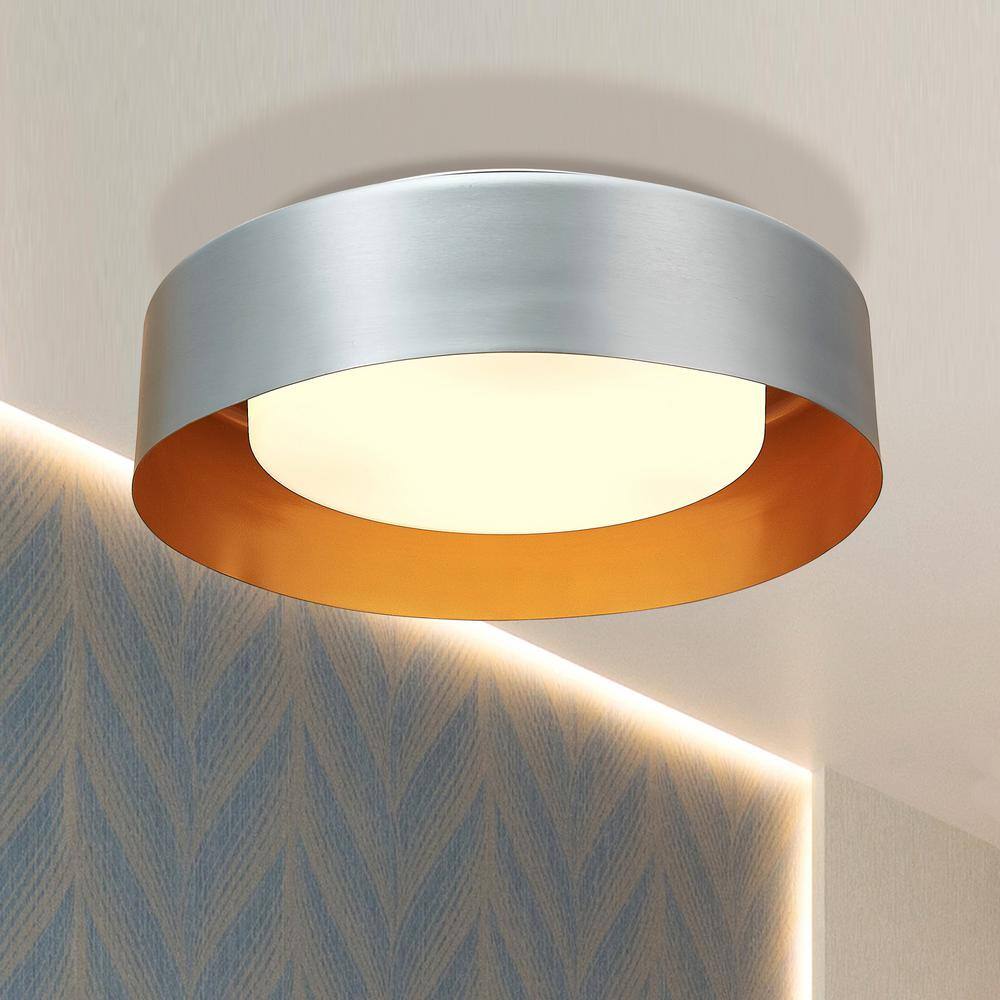 Satin Nickel 16" Modern Flush Mount Ceiling Light