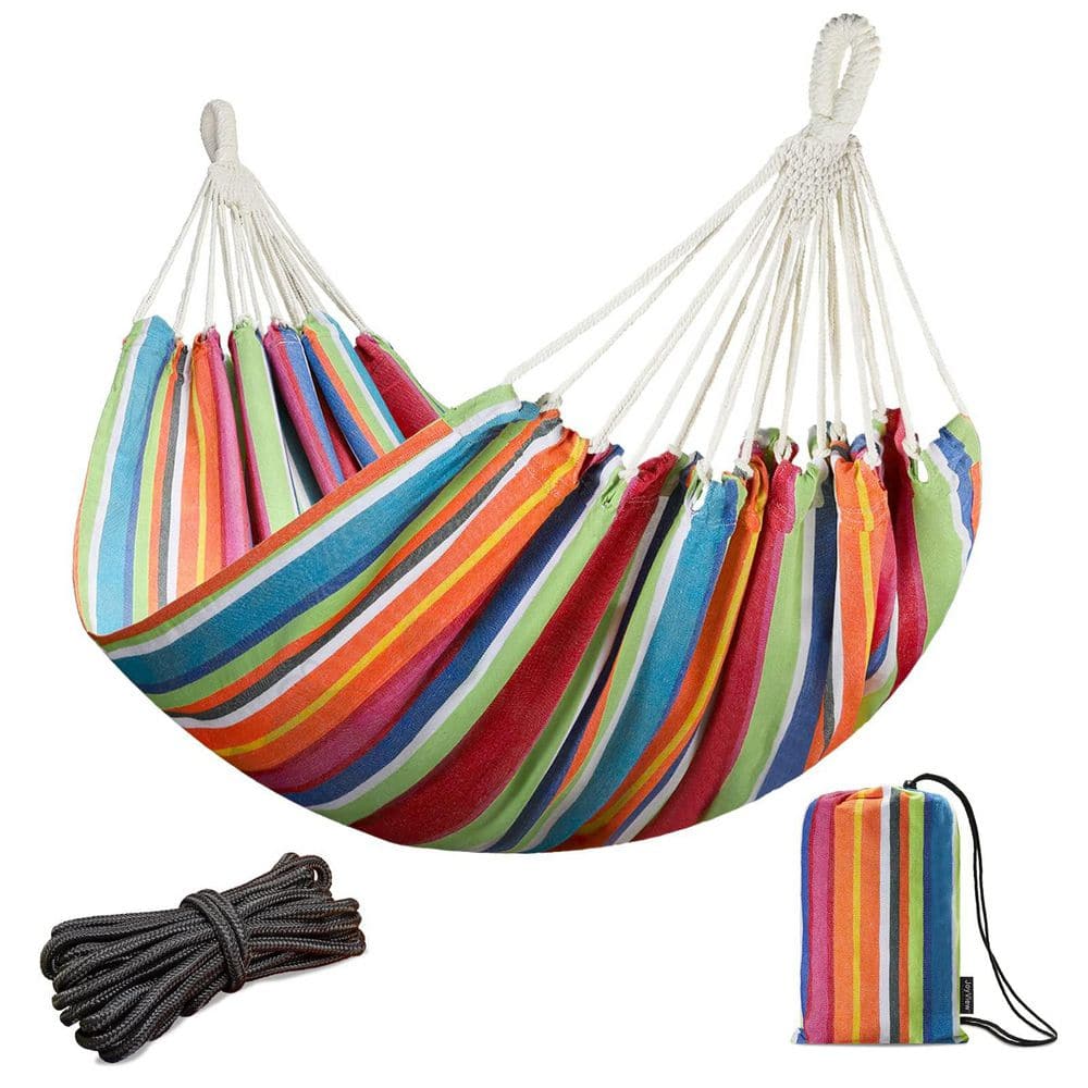 10.5 ft. Brazilian Double Hammock with Hanging Ropes, Portable Cotton Hammock for Patio, Backyard, and Porch price history on PriceWatchPro