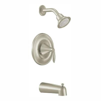 Moen Eva 4 In Centerset 2 Handle High Arc Bathroom Faucet In Brushed Nickel 6410bn The Home Depot