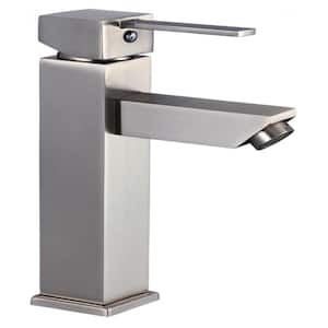 Amelia Single-Handle Single-Hole Bathroom Faucet in Brushed Nickel