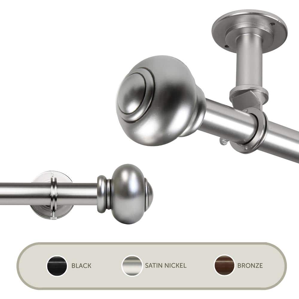 Rotunda Ceiling 120 in. - 170 in., 1 in. Dia Single Curtain Rod/ Room Divider in Satin Nickel price history on PriceWatchPro